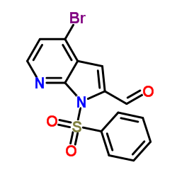 1-(苯磺酰基)-4-溴-1H-吡咯并[2,3-b]吡啶-2-甲醛结构式