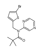 N-[(5-bromothiophen-2-yl)methyl]-2,2-dimethyl-N-pyrazin-2-ylpropanamide Structure