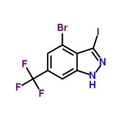 4-Bromo-3-iodo-6-(trifluoromethyl)-1H-indazole Structure