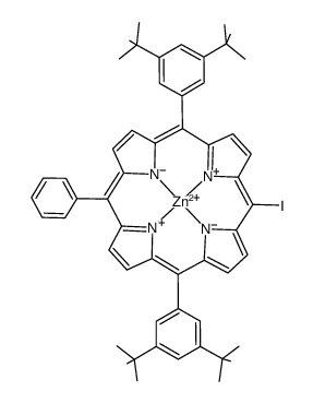 zinc(II)-5,15-bis-(3,5-ditertbutyl phenyl)-10-phenyl-20-iodoporphyrin结构式