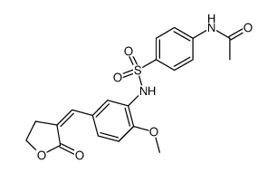 4-acetylamino-N-[2-methoxy-5-(2-oxo-dihydro-furan-3-ylidenemethyl)-phenyl]-benzenesulfonamide结构式