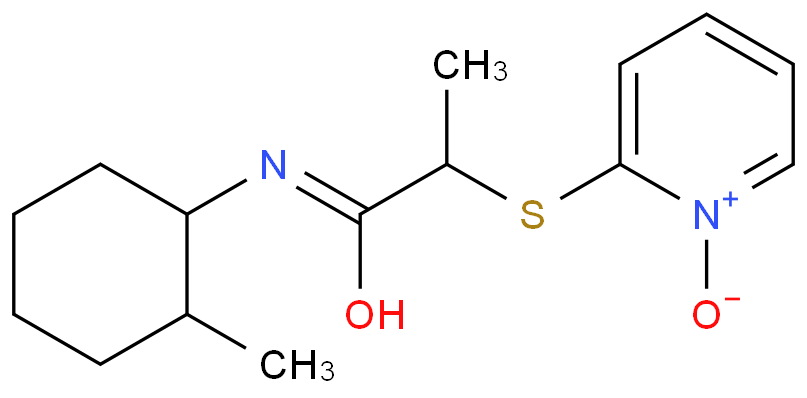 N-(2-methylcyclohexyl)-2-[(1-oxido-2-pyridin-1-iumyl)thio]propanamide Structure