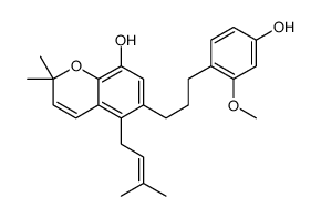 6-[3-(4-hydroxy-2-methoxyphenyl)propyl]-2,2-dimethyl-5-(3-methylbut-2-enyl)chromen-8-ol结构式