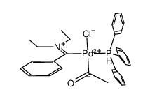 mono(acetyl((diethyliminio)(phenyl)methyl)(triphenyl-5-phosphanyl)palladium(IV)) monochloride结构式