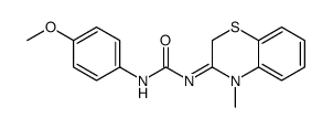 (1Z)-3-(4-methoxyphenyl)-1-(7-methyl-10-thia-7-azabicyclo[4.4.0]deca-1 ,3,5-trien-8-ylidene)urea结构式