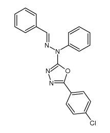 2-(2-benzylidene-1-phenylhydrazinyl)-5-(4-chlorophenyl)-1,3,4-oxadiazole结构式