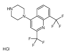 2,8-Bis(trifluoromethyl)-4-(piperazin-1-yl)quinoline hydrochloride structure