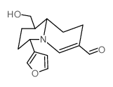 2H-Quinolizine-3-carboxaldehyde,6-(3-furanyl)-1,6,7,8,9,9a-hexahydro-9-(hydroxymethyl)-, (6S,9R,9aS)- Structure