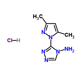 3-(3,5-DIMETHYL-1H-PYRAZOL-1-YL)-4H-1,2,4-TRIAZOL-4-AMINE HYDROCHLORIDE结构式