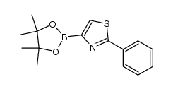 2-phenyl-4-(4,4,5,5-tetramethyl[1,3,2]dioxaborolan-2-yl)thiazole结构式
