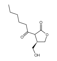 (3R)-(-)-2-Hexanoyl-3-hydroxymethyl-4-butanolide结构式