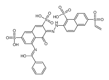 2,7-Naphthalenedisulfonic acid, 5-(benzoylamino)-3-6-(ethenylsulfonyl)-1-sulfo-2-naphthalenylazo-4-hydroxy-结构式