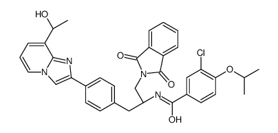 3-chloro-N-((S)-1-(1,3-dioxoisoindolin-2-yl)-3-(4-(8-((S)-1-hydroxyethyl)imidazo[1,2-a]pyridin-2-yl)phenyl)propan-2-yl)-4-isopropoxybenzamide结构式