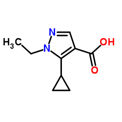 5-Cyclopropyl-1-ethyl-1H-pyrazole-4-carboxylic acid结构式