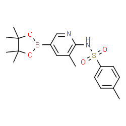 4-Methyl-N-(3-Methyl-5-(4,4,5,5-tetramethyl-1,3,2-dioxaborolan-2-yl)pyridin-2-yl)benzenesulfonamide结构式