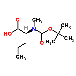 (S)-2-((叔丁氧羰基)(甲基)氨基)戊酸结构式