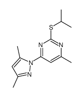 4-(3,5-dimethylpyrazol-1-yl)-6-methyl-2-propan-2-ylsulfanylpyrimidine结构式
