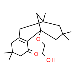 2,3,5,6,7,8,9,10-Octahydro-5-(2-hydroxyethoxy)-2,2,7,7,9-pentamethyl-5,9-methanobenzocycloocten-4(1H)-one结构式