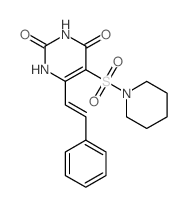 2,4(1H,3H)-Pyrimidinedione,6-(2-phenylethenyl)-5-(1-piperidinylsulfonyl)- structure