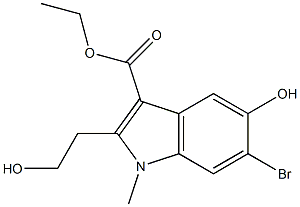 ethyl 6-broMo-5-hydroxy-2-(2-hydroxyethyl)-1-Methyl-1H-indole-3-carboxylate Structure