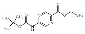 5-(乙氧基羰基)吡嗪-2-氨基甲酸叔丁酯结构式