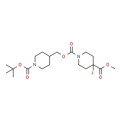 1-{1-[((叔丁氧基)羰基]哌啶-4-基}甲基4-甲基4-氟哌啶-1,4-二羧酸结构式
