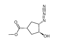 (1R,3S,4S)-3-azido-4-hydroxy-cyclopentanecarboxylic acid methyl ester Structure