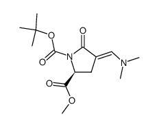 methyl (S)-1-tert-butoxycarbonyl-3-[(E)-(dimethylamino)methylidene]-2-pyrrolidinone-5-carboxylate结构式