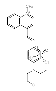 N,N-bis(2-chloroethyl)-4-[(1-methylquinolin-4-yl)methylideneamino]aniline; methanesulfonic acid结构式