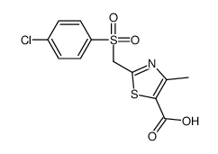 2-{[(4-Chlorophenyl)sulfonyl]methyl}-4-methyl-1,3-thiazole-5-carb oxylic acid结构式