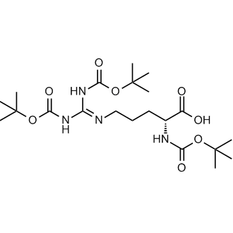 (R)-2-((tert-Butoxycarbonyl)amino)-5-((2,2,10,10-tetramethyl-4,8-dioxo-3,9-dioxa-5,7-diazaundecan-6-ylidene)amino)pentanoic acid Structure