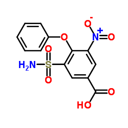 3-nitro-4-phenoxy-5-sulphamoylbenzoic acid Structure