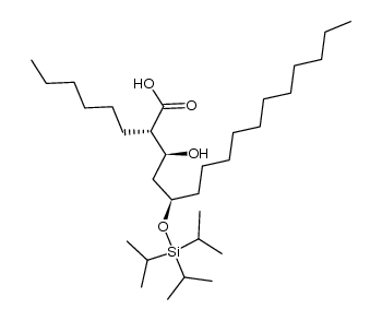 (2S,3S,5R)-2-hexyl-3-hydroxy-5-(triisopropylsilyloxy)hexadecanoic acid Structure