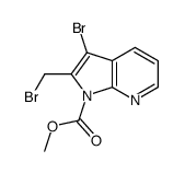 Methyl 3-bromo-2-(bromomethyl)-1H-pyrrolo[2,3-b]pyridine-1-carbox ylate结构式