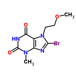 8-溴-3,7-二氢-7-(2-甲氧基乙基)-3-甲基-1H-嘌呤-2,6-二酮结构式