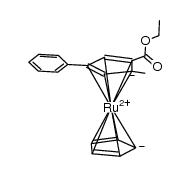 (η5-1-(CO2C2H5)-2-methyl-4-phenylcyclopentadienyl)(η5-cyclopentadienyl)ruthenium(II) Structure