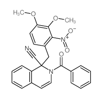 1-Isoquinolinecarbonitrile,2-benzoyl-1-[(3,4-dimethoxy-2-nitrophenyl)methyl]-1,2-dihydro- Structure