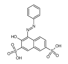 3-hydroxy-4-phenylazo-naphthalene-2,7-disulfonic acid Structure