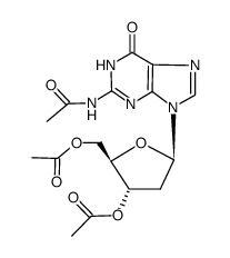 2-(acetylamino)-9-(3,5-di-O-acetyl-2-deoxy-β-D-erythro-pentofuranosyl)-1,9-dihydro-6H-purin-6-one Structure