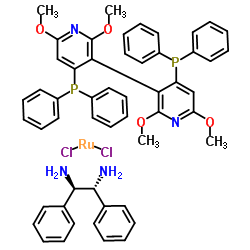 Dichloro[(R)-(+)-2,2',6,6'-tetramethoxy-4,4'-bis(diphenylphosphino)-3,3'-bipyridine][(1R,2R)-(+)-1,2-diphenylethylenediamine]ruthenium(II) Structure