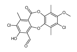 2,8-dichloro-9-hydroxy-3-methoxy-1,4,7-trimethyl-6-oxobenzo[b][1,4]benzodioxepine-10-carbaldehyde Structure