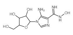 5-amino-1-[3,4-dihydroxy-5-(hydroxymethyl)oxolan-2-yl]-N-hydroxy-imidazole-4-carboximidamide结构式