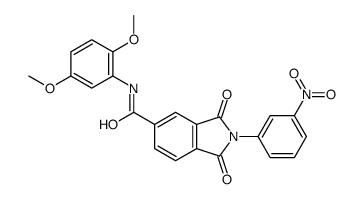 N-(2,5-dimethoxyphenyl)-2-(3-nitrophenyl)-1,3-dioxoisoindole-5-carboxamide结构式