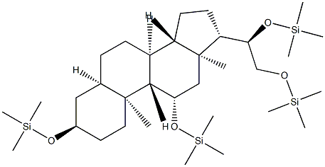 [[(20R)-5β-Pregnane-3α,11β,20,21-tetryl]tetra(oxy)]tetrakis(trimethylsilane)结构式