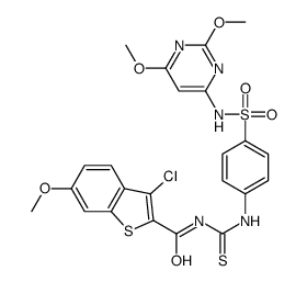 Benzo[b]thiophene-2-carboxamide, 3-chloro-N-[[[4-[[(2,6-dimethoxy-4-pyrimidinyl)amino]sulfonyl]phenyl]amino]thioxomethyl]-6-methoxy- (9CI) picture