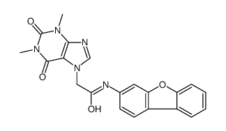 7H-Purine-7-acetamide,N-dibenzofuran-3-yl-1,2,3,6-tetrahydro-1,3-dimethyl-2,6-dioxo-(9CI)结构式