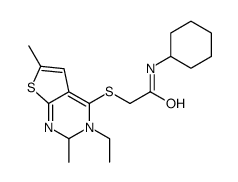 Acetamide, N-cyclohexyl-2-[(5-ethyl-2,6-dimethylthieno[2,3-d]pyrimidin-4-yl)thio]- (9CI) picture