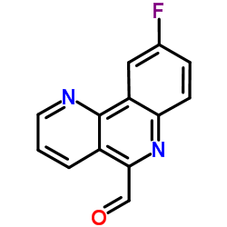 9-FLUORO-BENZO[H][1,6]NAPHTHYRIDINE-5-CARBALDEHYDE结构式