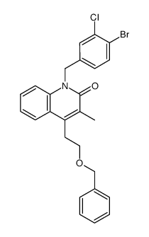 4-(2-Benzyloxy-ethyl)-1-(4-bromo-3-chloro-benzyl)-3-methyl-1H-quinolin-2-one Structure