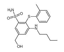 3-Butylamino-5-hydroxymethyl-2-o-tolylsulfanyl-benzenesulfonamide结构式